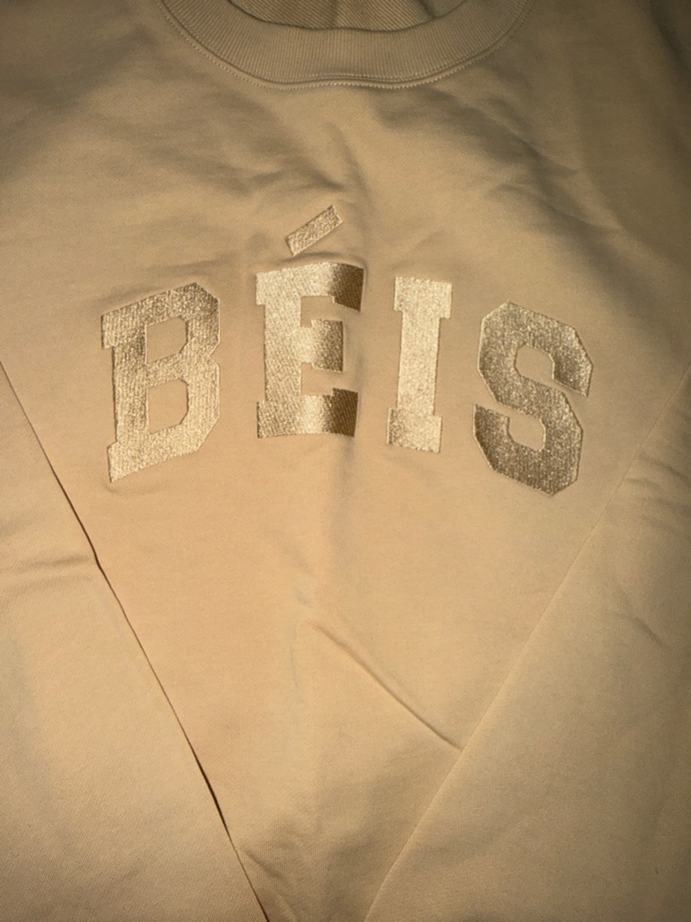 BEIS Beige Embossed Logo Crewneck Sweatshirt - Picture 3 of 6